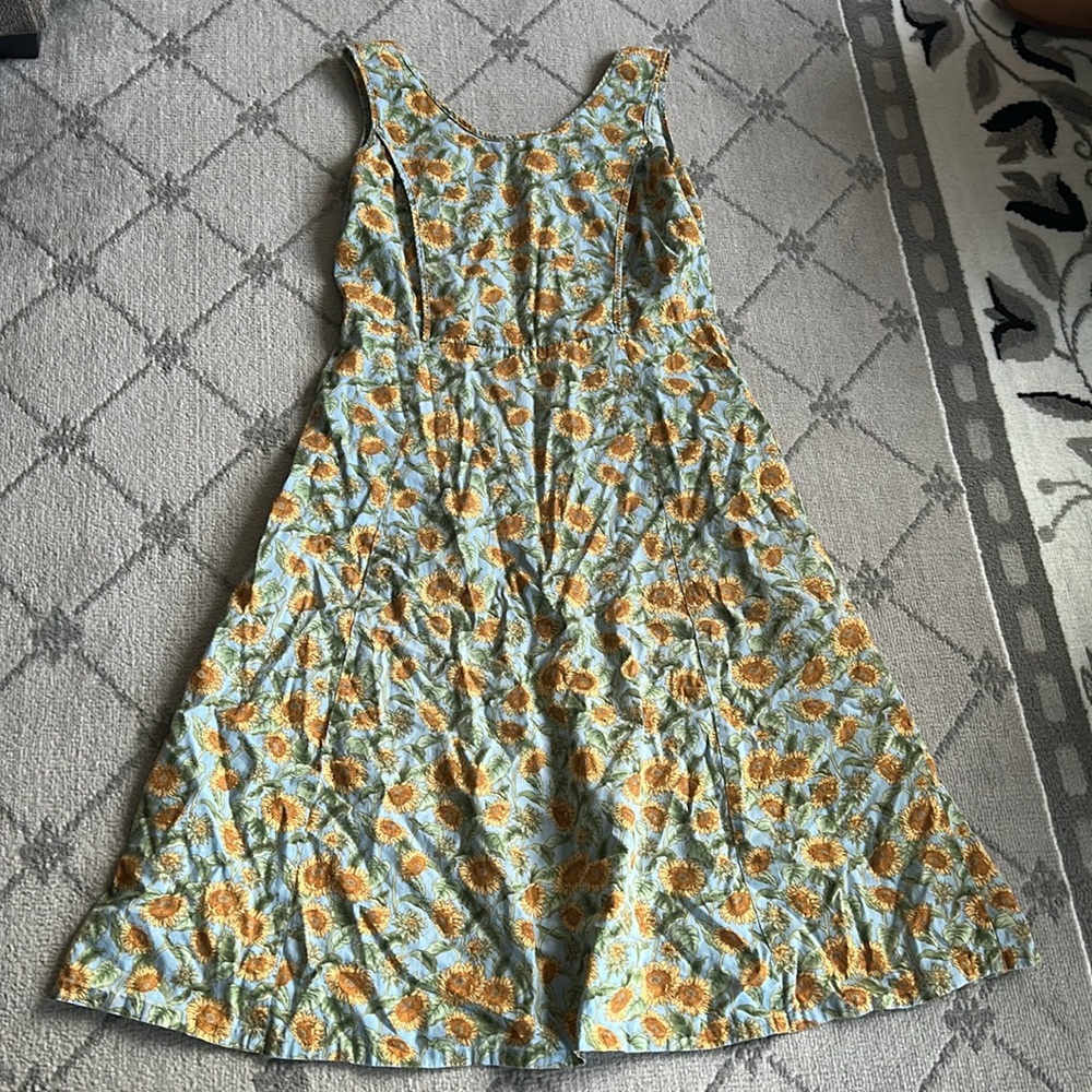 Vintage Motherwear Sunflower Midi Nursing Dress